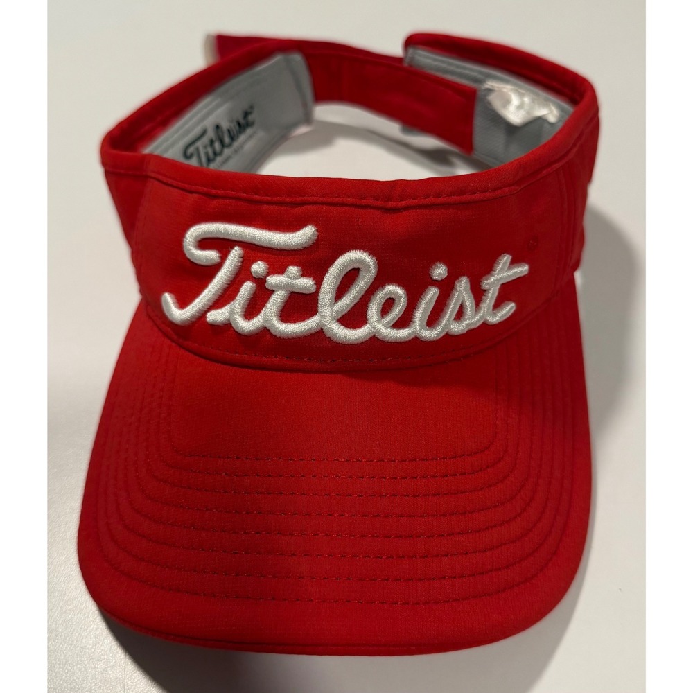 Titleist Golf Visor Red Pro V1 FootJoy FJ Adjustable Performance Hat TH5VTRP-9